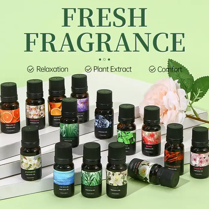 15 Huiles Parfumées Solubles dans l'Eau - Huile d'Aromathérapie 10ml pour Diffuseur