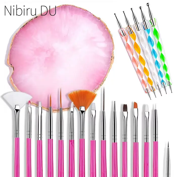 Ensemble de pinceaux à ongles professionnels