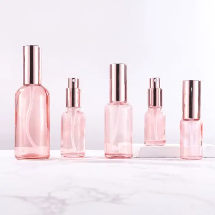 Flcopropriété pulvérisateur de parfum portable, bouteille en verre clair, rose rose, pulvérisateur conviviale ré, récipient cosmétique, soins de la peau, quotidien, illable, voyage, eau