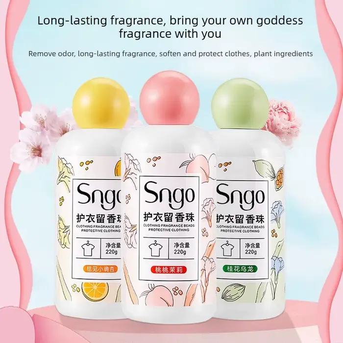 Lessive en perles en bouteille : Parfum longue durée, protection des couleurs, adoucissant, senteur fraîche
