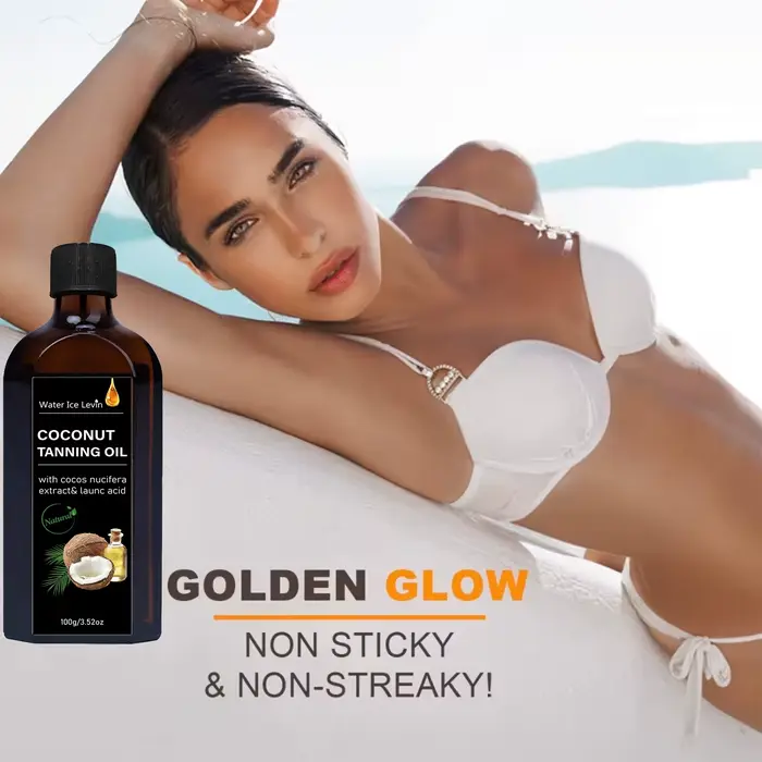 Huile Bronzante à la Noix de Coco – Huile Corporelle pour un Éclat Naturel et une Peau Hâlée, Lotion Bronzante Hydratante – 100g