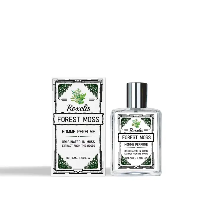 Parfum pour homme Roxelis, senteur bois de Gulong, forêt fraîche, élégant, doux, persistant, charman