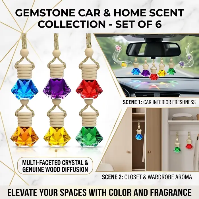 Pendentif parfumé pour voiture avec huiles essentielles, désodorisant universel, accessoires automobiles, parfum de voiture original, huile suspendue pour voiture 7ml