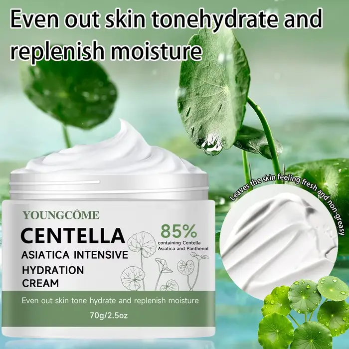 40/70G Crème hydratante Cica & Panthénol - Lotion hydratante pour tous les types de peau, apaise et équilibre la peau